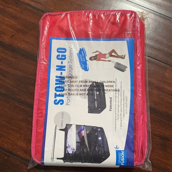 STOW AND GO portable hanging travel shelves for easy packing- large size- pink - Picture 7 of 8